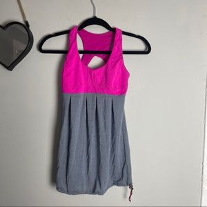 Lululemon Run Your Heart Out Tank Pink Gray Size 4